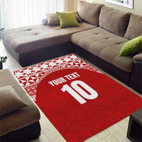 Custom Tonga Football Ngatu Tribal Tattoo Area Rug LT03 - Polynesian Pride
