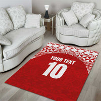 Custom Tonga Football Ngatu Tribal Tattoo Area Rug LT03 - Polynesian Pride