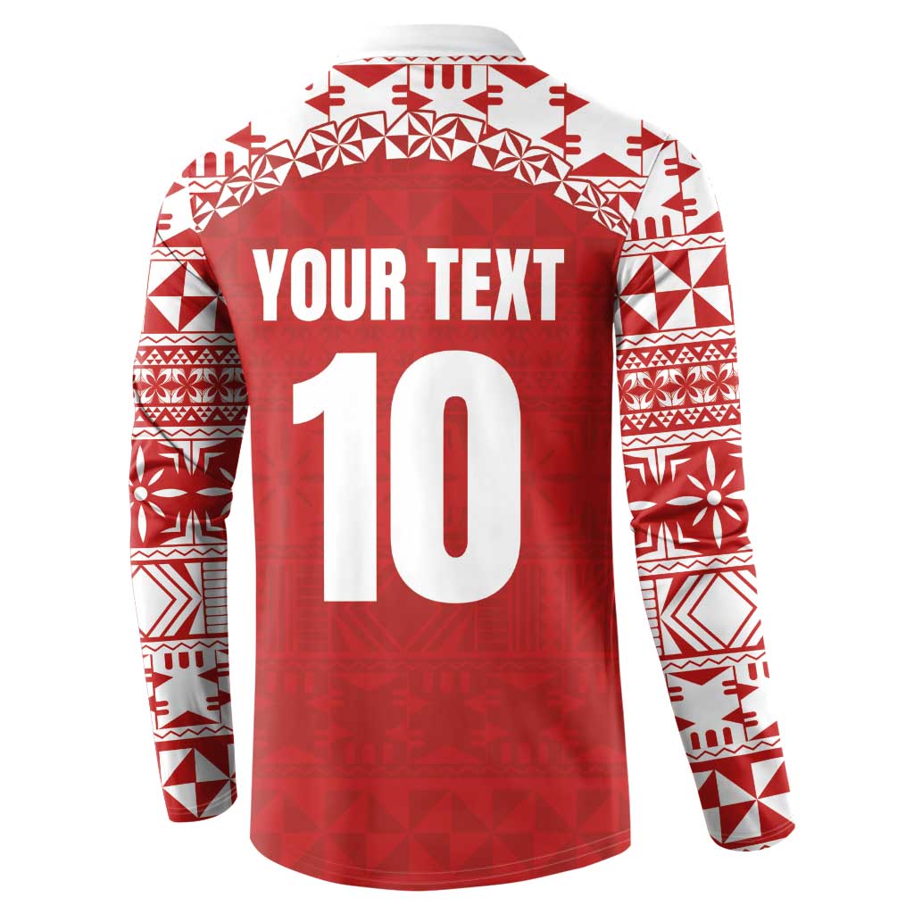 Custom Tonga Football Ngatu Tribal Tattoo Button Sweatshirt LT03 - Polynesian Pride