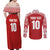 Custom Tonga Football Ngatu Tribal Tattoo Couples Matching Off Shoulder Maxi Dress and Long Sleeve Button Shirt