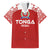 Custom Tonga Football Ngatu Tribal Tattoo Family Matching Off The Shoulder Long Sleeve Dress and Hawaiian Shirt