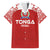 Custom Tonga Football Ngatu Tribal Tattoo Family Matching Off Shoulder Maxi Dress and Hawaiian Shirt