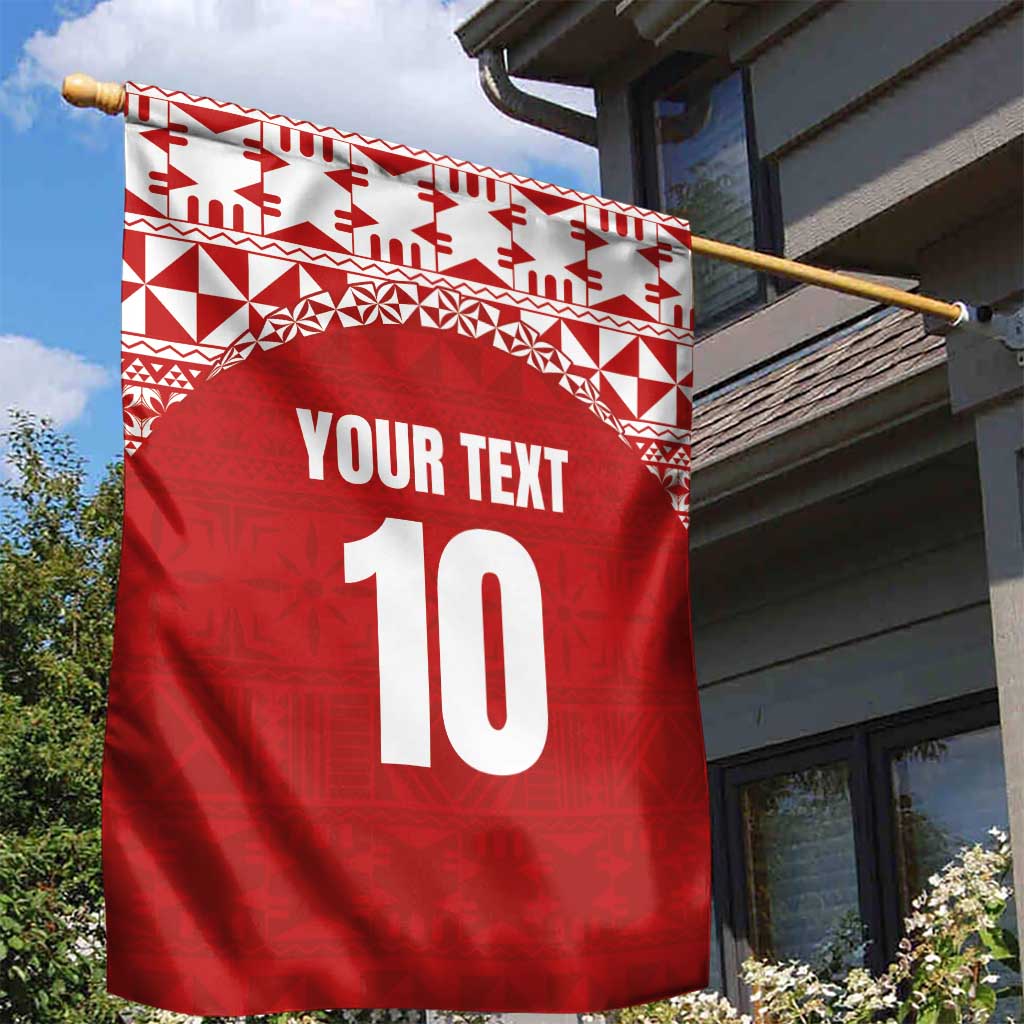 Custom Tonga Football Ngatu Tribal Tattoo Garden Flag LT03 - Polynesian Pride