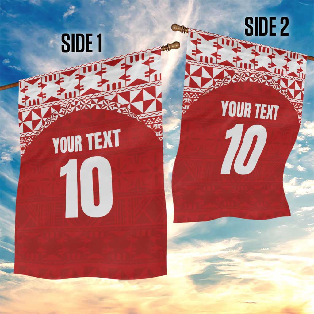 Custom Tonga Football Ngatu Tribal Tattoo Garden Flag LT03 - Polynesian Pride