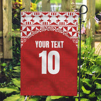 Custom Tonga Football Ngatu Tribal Tattoo Garden Flag LT03 Garden Flag Red - Polynesian Pride