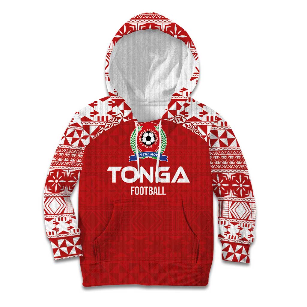 Custom Tonga Football Ngatu Tribal Tattoo Kid Hoodie