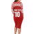 Custom Tonga Football Ngatu Tribal Tattoo Long Sleeve Bodycon Dress