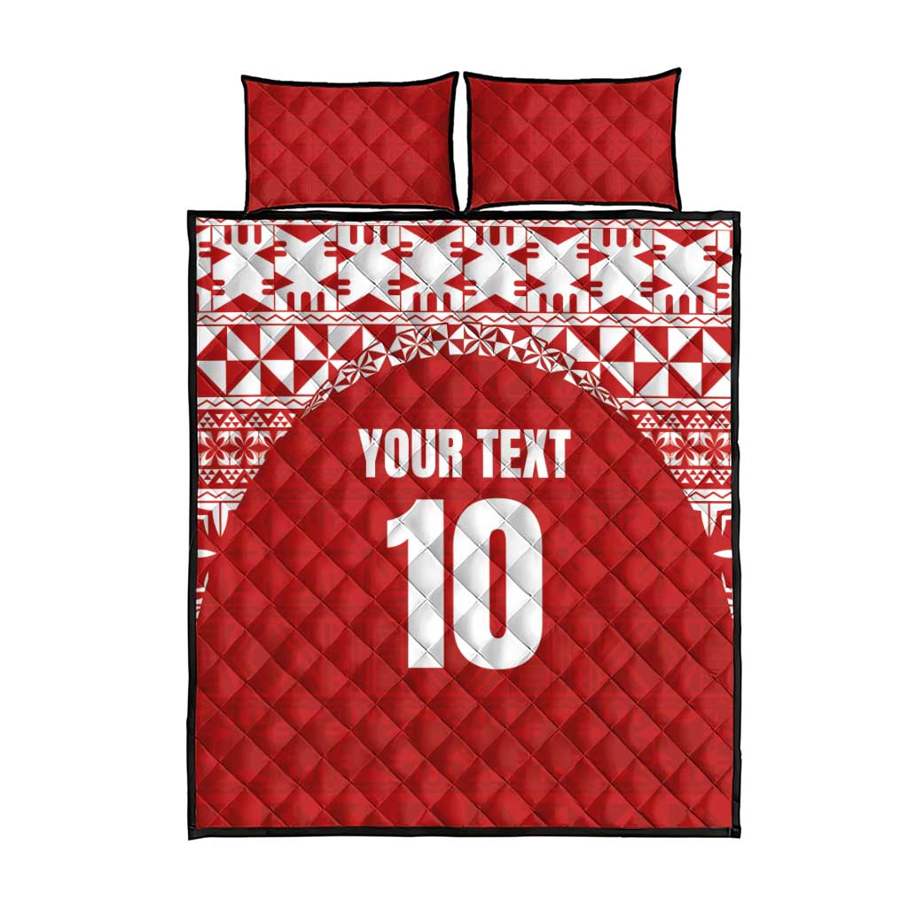 Custom Tonga Football Ngatu Tribal Tattoo Quilt Bed Set LT03 - Polynesian Pride