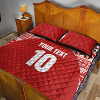Custom Tonga Football Ngatu Tribal Tattoo Quilt Bed Set LT03 - Polynesian Pride