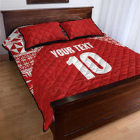 Custom Tonga Football Ngatu Tribal Tattoo Quilt Bed Set LT03 - Polynesian Pride