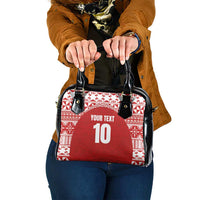 Custom Tonga Football Ngatu Tribal Tattoo Shoulder Handbag LT03 One Size Red - Polynesian Pride