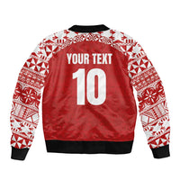Custom Tonga Football Ngatu Tribal Tattoo Sleeve Zip Bomber Jacket LT03 - Polynesian Pride
