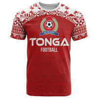 Custom Tonga Football Ngatu Tribal Tattoo T Shirt LT03 Red - Polynesian Pride