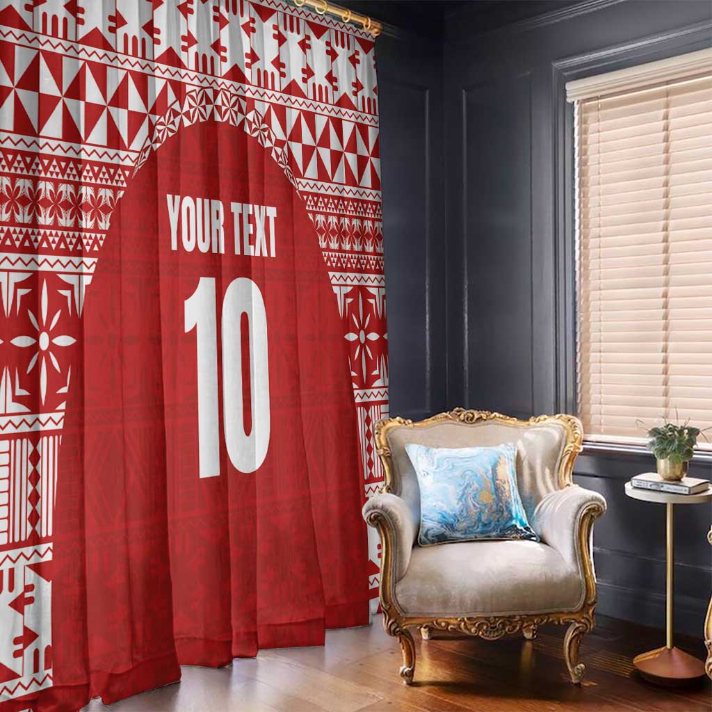Custom Tonga Football Ngatu Tribal Tattoo Window Curtain LT03 - Polynesian Pride