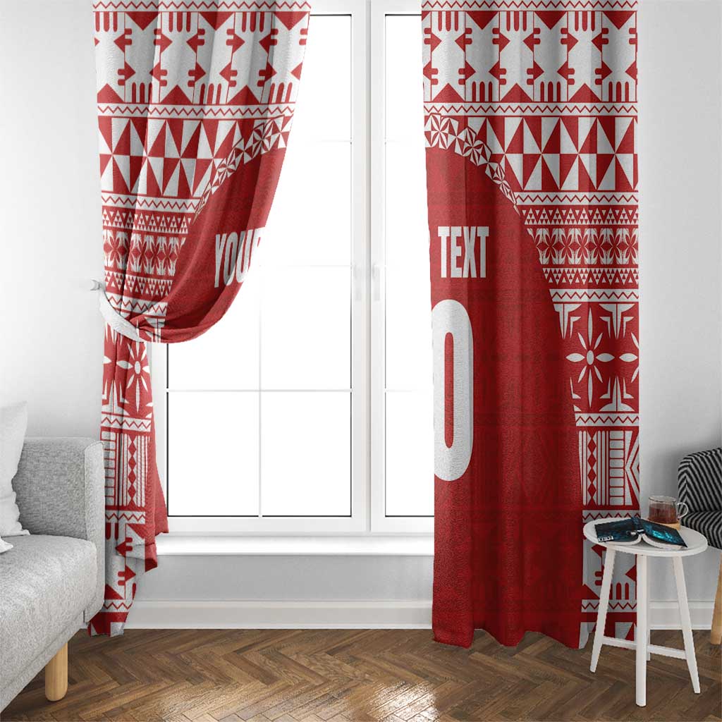 Custom Tonga Football Ngatu Tribal Tattoo Window Curtain LT03 - Polynesian Pride