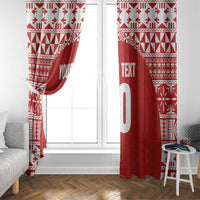 Custom Tonga Football Ngatu Tribal Tattoo Window Curtain LT03 - Polynesian Pride