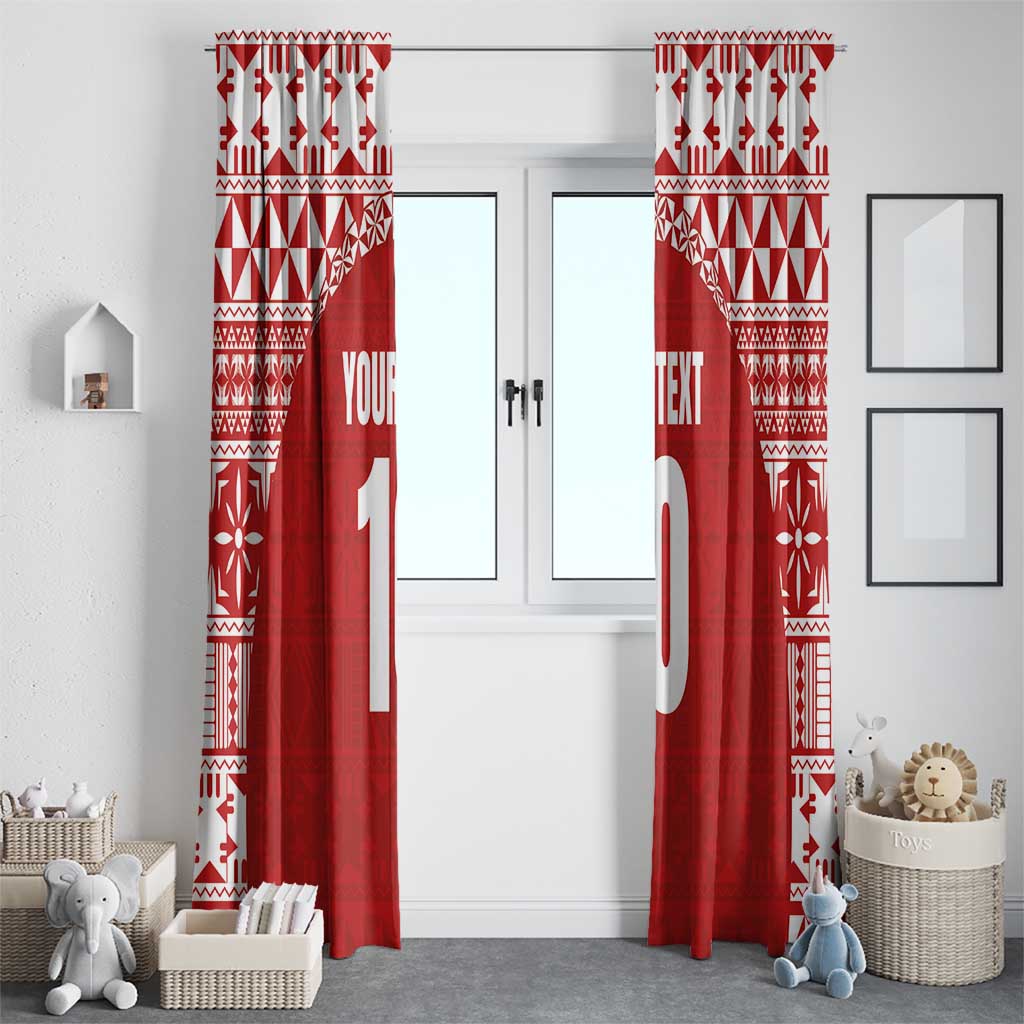 Custom Tonga Football Ngatu Tribal Tattoo Window Curtain LT03 - Polynesian Pride