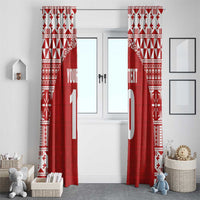 Custom Tonga Football Ngatu Tribal Tattoo Window Curtain LT03 - Polynesian Pride