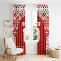 Custom Tonga Football Ngatu Tribal Tattoo Window Curtain LT03 - Polynesian Pride