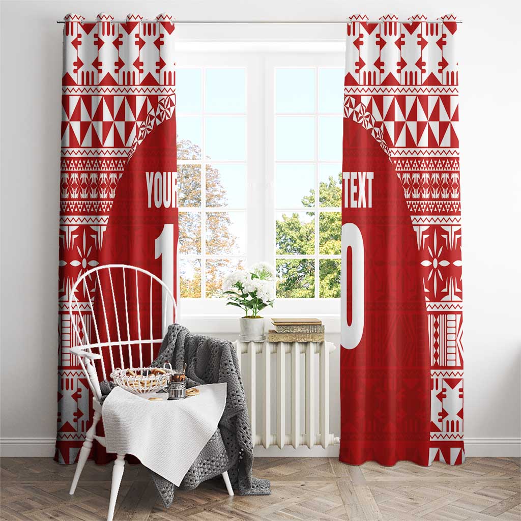 Custom Tonga Football Ngatu Tribal Tattoo Window Curtain LT03 - Polynesian Pride