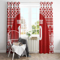 Custom Tonga Football Ngatu Tribal Tattoo Window Curtain LT03 - Polynesian Pride