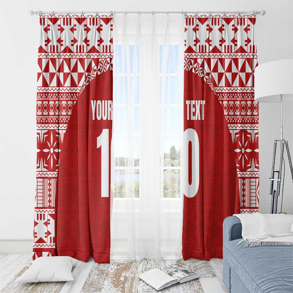 Custom Tonga Football Ngatu Tribal Tattoo Window Curtain LT03 - Polynesian Pride