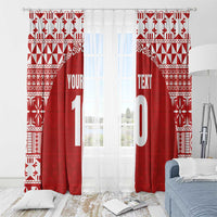 Custom Tonga Football Ngatu Tribal Tattoo Window Curtain LT03 - Polynesian Pride