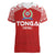 Custom Tonga Football Ngatu Tribal Tattoo Women V-Neck T-Shirt