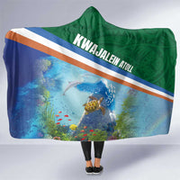 Marshall Islands Kwajalein Atoll Hooded Blanket Polynesian Pattern and Undersea Animals LT03 One Size Blue - Polynesian Pride