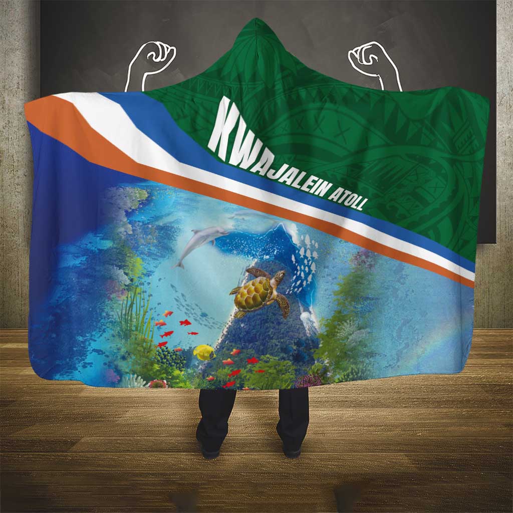 Marshall Islands Kwajalein Atoll Hooded Blanket Polynesian Pattern and Undersea Animals LT03 - Polynesian Pride