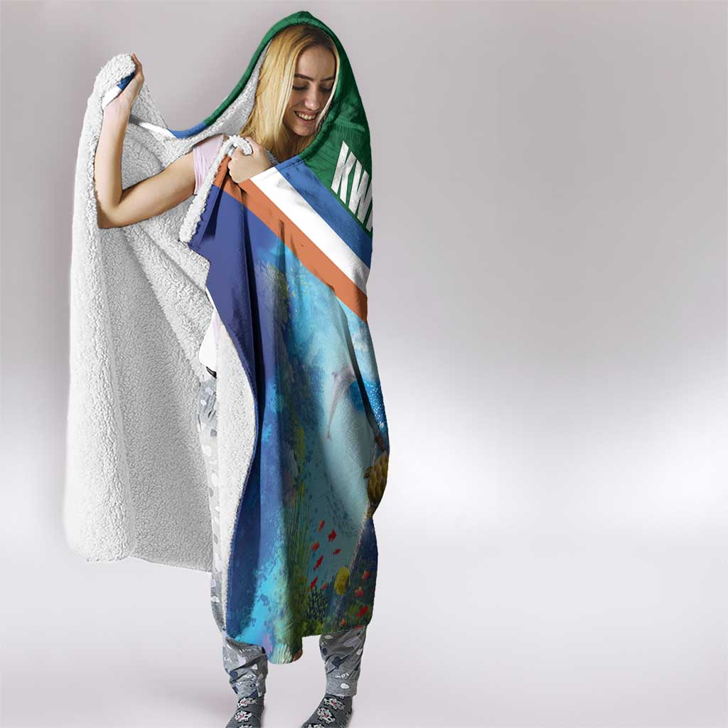 Marshall Islands Kwajalein Atoll Hooded Blanket Polynesian Pattern and Undersea Animals LT03 - Polynesian Pride