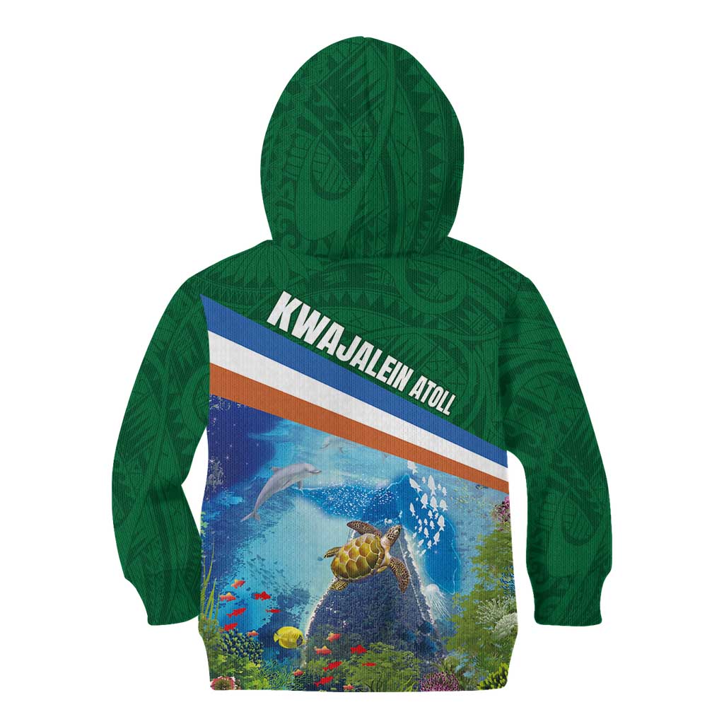 Marshall Islands Kwajalein Atoll Kid Hoodie Polynesian Pattern and Undersea Animals LT03 - Polynesian Pride
