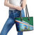 Marshall Islands Kwajalein Atoll Leather Tote Bag Polynesian Pattern and Undersea Animals