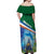 Marshall Islands Kwajalein Atoll Off Shoulder Maxi Dress Polynesian Pattern and Undersea Animals