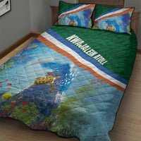 Marshall Islands Kwajalein Atoll Quilt Bed Set Polynesian Pattern and Undersea Animals LT03 - Polynesian Pride