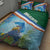 Marshall Islands Kwajalein Atoll Quilt Bed Set Polynesian Pattern and Undersea Animals