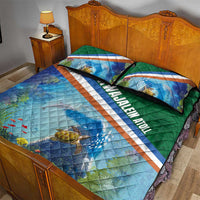 Marshall Islands Kwajalein Atoll Quilt Bed Set Polynesian Pattern and Undersea Animals LT03 - Polynesian Pride