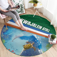 Marshall Islands Kwajalein Atoll Round Carpet Polynesian Pattern and Undersea Animals LT03 - Polynesian Pride