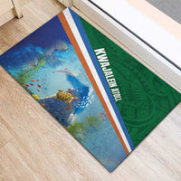 Marshall Islands Kwajalein Atoll Rubber Doormat Polynesian Pattern and Undersea Animals LT03 - Polynesian Pride