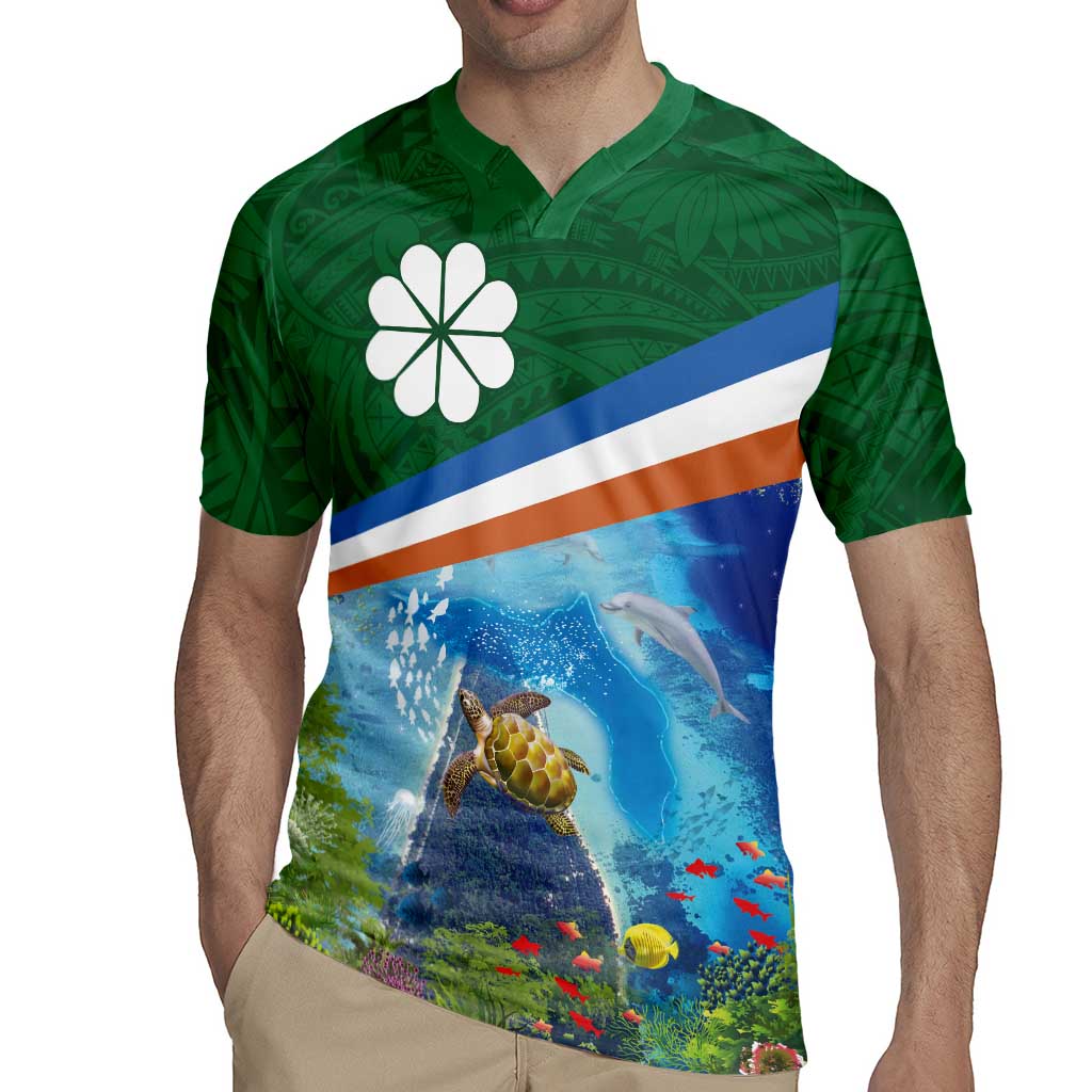 Marshall Islands Kwajalein Atoll Rugby Jersey Polynesian Pattern and Undersea Animals LT03 - Polynesian Pride