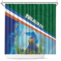 Marshall Islands Kwajalein Atoll Shower Curtain Polynesian Pattern and Undersea Animals LT03 Blue - Polynesian Pride