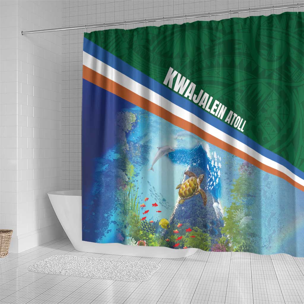 Marshall Islands Kwajalein Atoll Shower Curtain Polynesian Pattern and Undersea Animals LT03 - Polynesian Pride