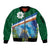 Marshall Islands Kwajalein Atoll Sleeve Zip Bomber Jacket Polynesian Pattern and Undersea Animals