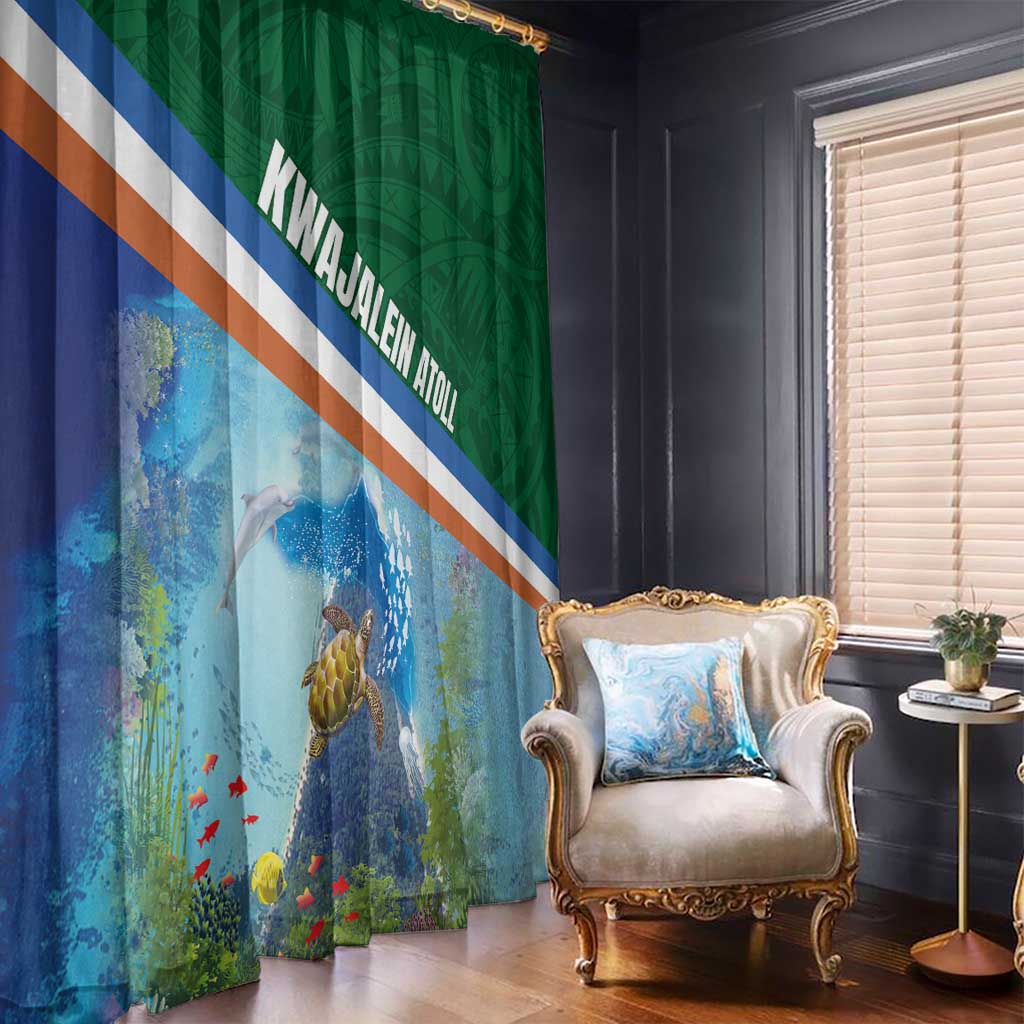 Marshall Islands Kwajalein Atoll Window Curtain Polynesian Pattern and Undersea Animals LT03 - Polynesian Pride