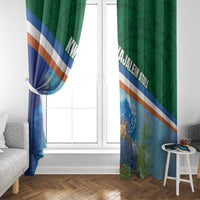 Marshall Islands Kwajalein Atoll Window Curtain Polynesian Pattern and Undersea Animals LT03 - Polynesian Pride
