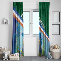 Marshall Islands Kwajalein Atoll Window Curtain Polynesian Pattern and Undersea Animals LT03 - Polynesian Pride