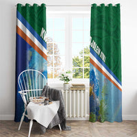 Marshall Islands Kwajalein Atoll Window Curtain Polynesian Pattern and Undersea Animals LT03 - Polynesian Pride