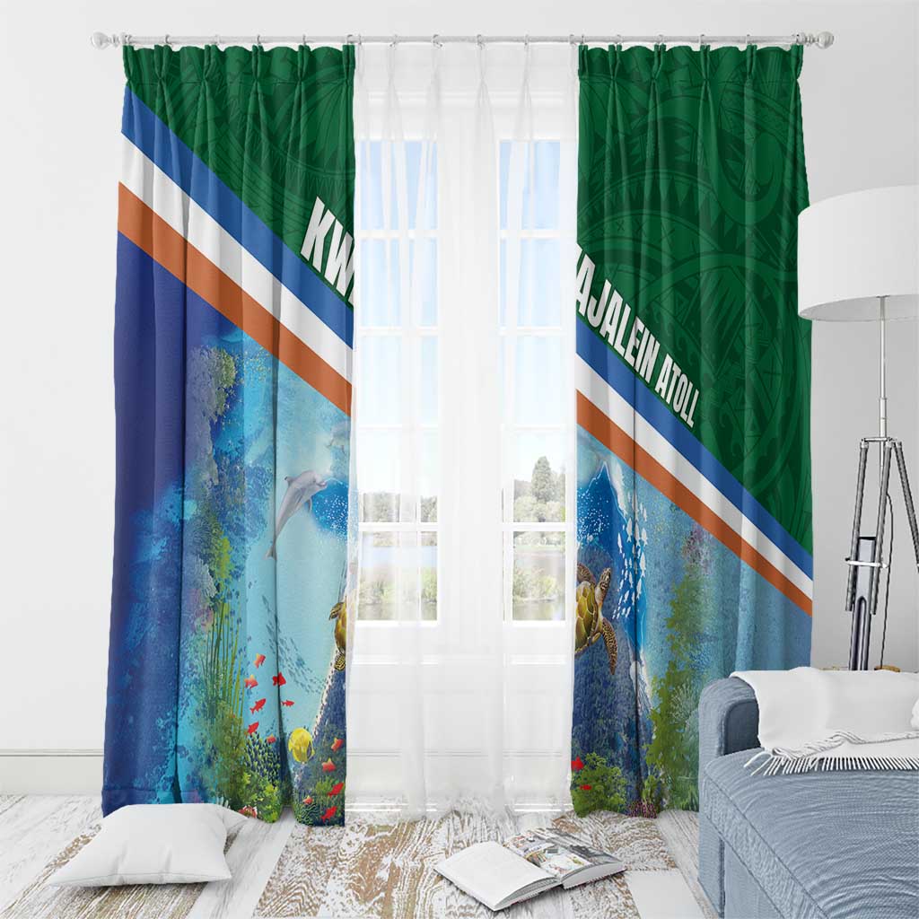 Marshall Islands Kwajalein Atoll Window Curtain Polynesian Pattern and Undersea Animals LT03 - Polynesian Pride