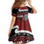 New Zealand Culture Family Matching Off Shoulder Short Dress and Hawaiian Shirt Kia Ora Aotearoa Moko Tattoo Mask with Waka and Maori Art Pattern