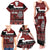 New Zealand Culture Family Matching Tank Maxi Dress and Hawaiian Shirt Kia Ora Aotearoa Moko Tattoo Mask with Waka and Maori Art Pattern